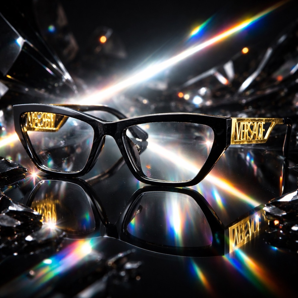 Versace Black and Gold Women's Glasses